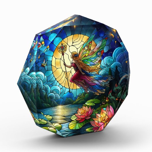 Stained Glass Moonlight Flight Fairy  Fotoblokken (Links)