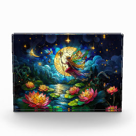 Stained Glass Moonlight Flight Fairy  Fotoblokken