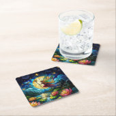 Stained Glass Moonlight Flight Fairy  Kartonnen Onderzetters (Insitu)