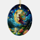 Stained Glass Moonlight Flight Fairy  Keramisch Ornament (Rechts)