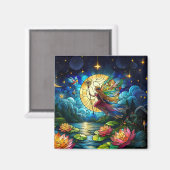Stained Glass Moonlight Flight Fairy Magneet (Voorkant / Achterkant)