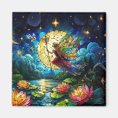 Stained Glass Moonlight Flight Fairy  Magneet (Voorkant)