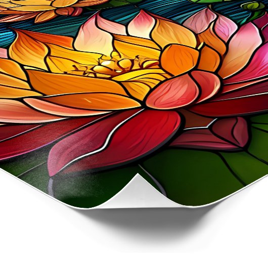 Stained Glass Moonlight Flight Fairy Perfect Poster (Hoek)