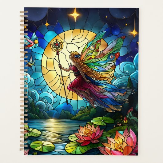 Stained Glass Moonlight Flight Fairy  Planner (Voorkant)
