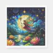 Stained Glass Moonlight Flight Fairy  Servet (Voorkant)