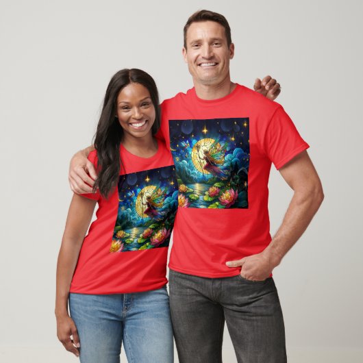 Stained Glass Moonlight Flight Fairy  T-shirt (Unisex)