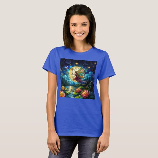 Stained Glass Moonlight Flight Fairy  T-shirt (Voorkant volledig)