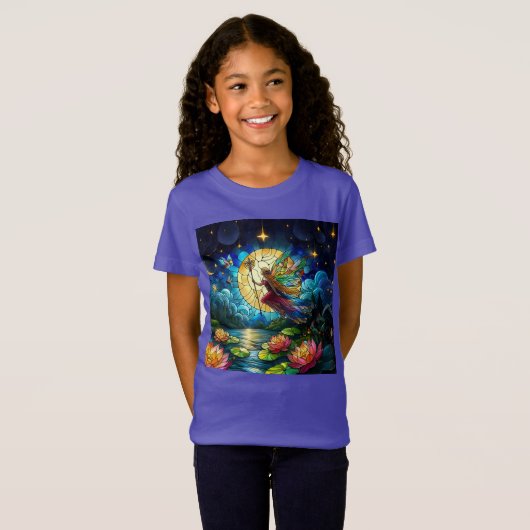 Stained Glass Moonlight Flight Fairy  T-shirt (Voorkant volledig)