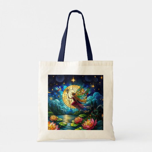 Stained Glass Moonlight Flight Fairy  Tote Bag (Achterkant)