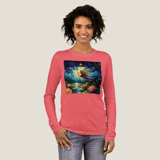 Stained Glass Moonlight Flight Fairy Tri-Blend Shirt (Voorkant)
