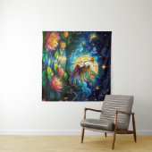 Stained Glass Moonlight Flight Fairy  Wandkleed (In Situ (horizontaal))