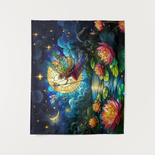 Stained Glass Moonlight Flight Fairy Wandkleed (Voorkant)