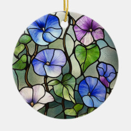 Stained glass morning glories keramisch ornament
