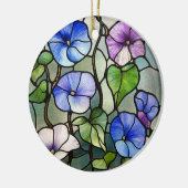 Stained glass morning glories keramisch ornament (Links)