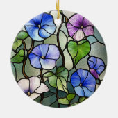Stained glass morning glories keramisch ornament (Achterkant)