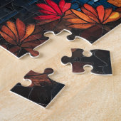 Stained Glass Mount Fuji – Japanese Art Jigsaw Puz Legpuzzel (Zijkant)