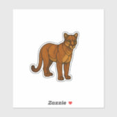 Stained Glass Mountain Lion Sticker (Vel)