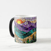 Stained Glass Mountain Sunrise Mug  Magische Mok (Voorkant links)