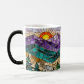 Stained Glass Mountain Sunrise Mug  Magische Mok (Links)