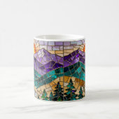 Stained Glass Mountain Sunrise Mug  Magische Mok (Center)