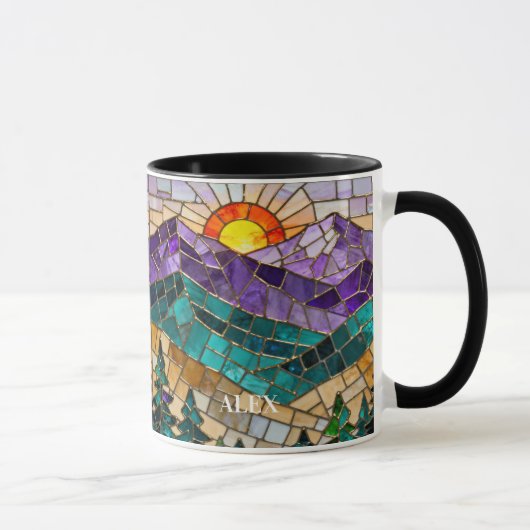 Stained Glass Mountain Sunrise Mug  Mok (Rechts)