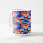 Stained Glass Mountain Watercolor Birthday Gift  Koffiemok (Voorkant links)