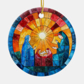 Stained Glass Nativity Scene Christmas Ornament (Voorkant)