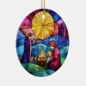 Stained Glass Nativity Scene Christmas Ornament (Rechts)