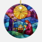 Stained Glass Nativity Scene Christmas Ornament (Achterkant)