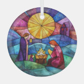 Stained Glass Nativity Scene Christmas Ornament (Voorkant)
