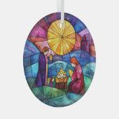 Stained Glass Nativity Scene Christmas Ornament (Voorkant Rechts)