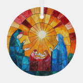 Stained Glass Nativity Scene Christmas Ornament (Achterkant)