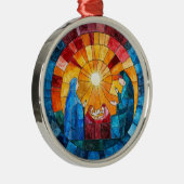 Stained Glass Nativity Scene Christmas Ornament (Rechts)