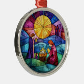 Stained Glass Nativity Scene Christmas Ornament (Rechts)