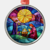 Stained Glass Nativity Scene Christmas Ornament (Voorkant)
