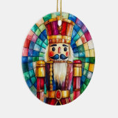 Stained Glass Nutcracker Personalized Christmas Keramisch Ornament (Rechts)