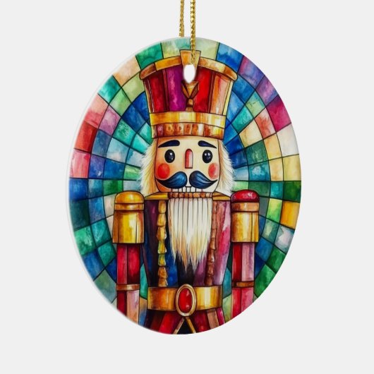 Stained Glass Nutcracker Personalized Christmas Keramisch Ornament (Rechts)