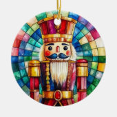 Stained Glass Nutcracker Personalized Christmas Keramisch Ornament (Voorkant)