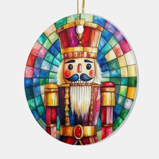 Stained Glass Nutcracker Personalized Christmas Keramisch Ornament (Links)