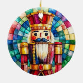 Stained Glass Nutcracker Personalized Christmas Keramisch Ornament (Achterkant)