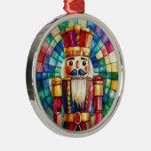 Stained Glass Nutcracker Personalized Christmas Metalen Ornament (Rechts)