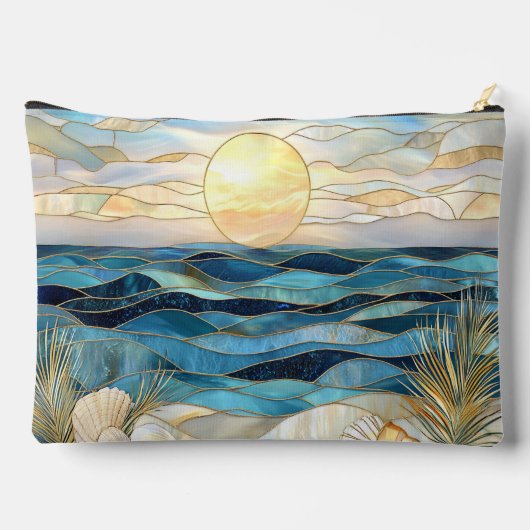 Stained Glass Ocean Sunset Accessory Pouch Etui (Achterkant)