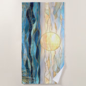 Stained Glass Ocean Sunset Beach Towel Strandlaken (Voorkant)
