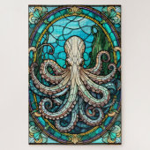 Stained Glass Octopus Jigsaw Puzzle Legpuzzel (Verticaal)