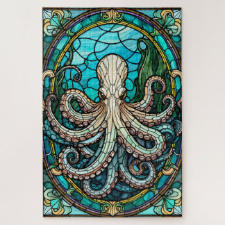 Stained Glass Octopus Jigsaw Puzzle Legpuzzel
