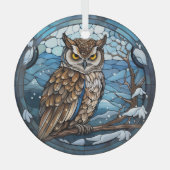 Stained Glass Owl Glas Ornament (Voorkant)