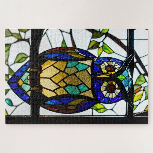Stained Glass Owl Jigsaw Puzzle Legpuzzel (Horizontaal)