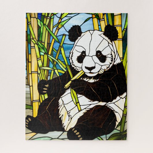 Stained Glass Panda Jigsaw Puzzle Legpuzzel (Verticaal)