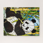 Stained Glass Panda Jigsaw Puzzle Legpuzzel (Horizontaal)
