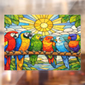 Stained-Glass Parrots Home Window Cling Raamsticker (Vel 2)